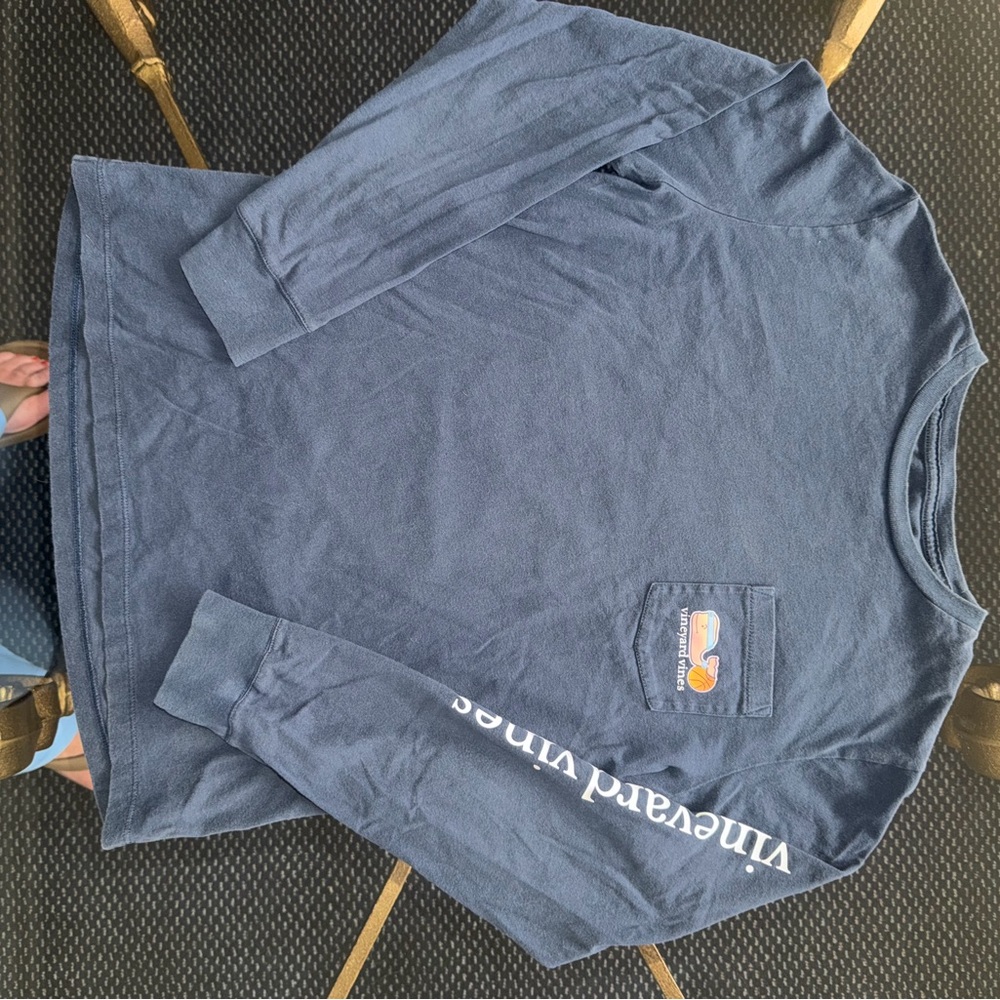 Vineyard Vines Men's Slate Blue Long Sleeve Tee